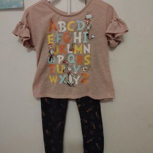 Little Girls Dr Seuss Themed Outfit 4T